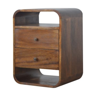 Alternative view of Chestnut Curve 2 Drawer Nightstand