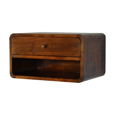 Alternative view of Chestnut Curve Floating Nightstand