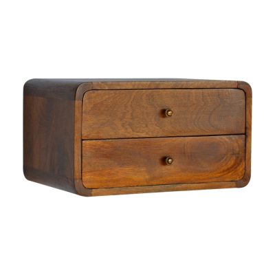 Alternative view of Floating Curved Chestnut Nightstand