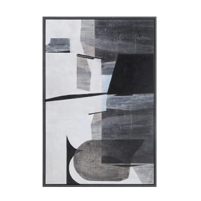Elliott 60" Wide Canvas Art with Wood Frame, Charcoal Black
