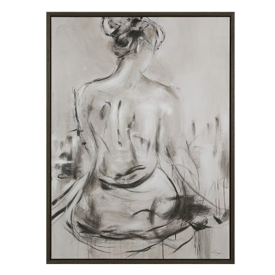 Evelyne 48" H x 36" W Canvas Art, White