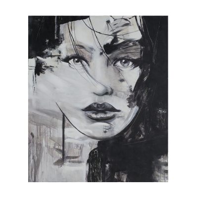 Chrysantine 50" Wide Canvas Art, Black