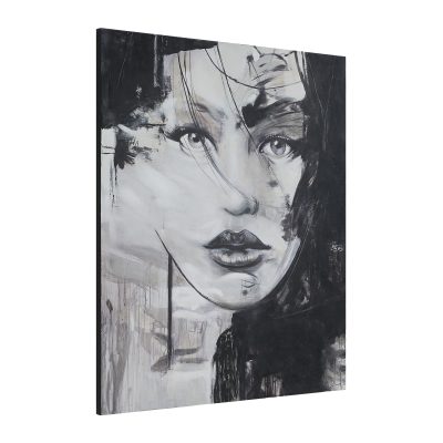 Alternative view of Chrysantine 50" Wide Canvas Art, Black