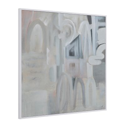 Alternative view of Palazzo 48" Wide Canvas Art with Wood Frame, Painted White