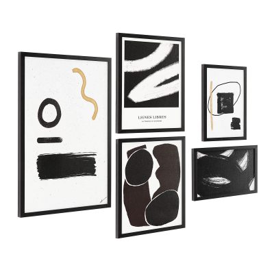 Alternative view of Carife 5 Piece Wide Wall Art, Black