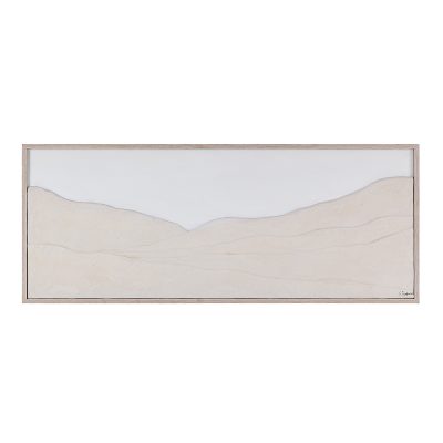 Bobier 60" Wide Wall Art with Wood Frame, Cream