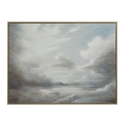 Anse 36" H x 48" W Canvas Art, White