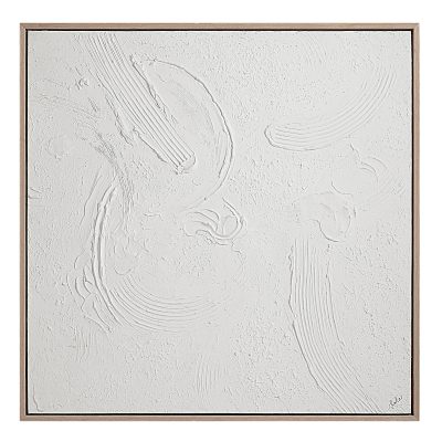 Luz 50" Wide Canvas Art with Wood Frame, Cream