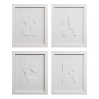 Ispra 19" Wide Wall Decor, Matte White