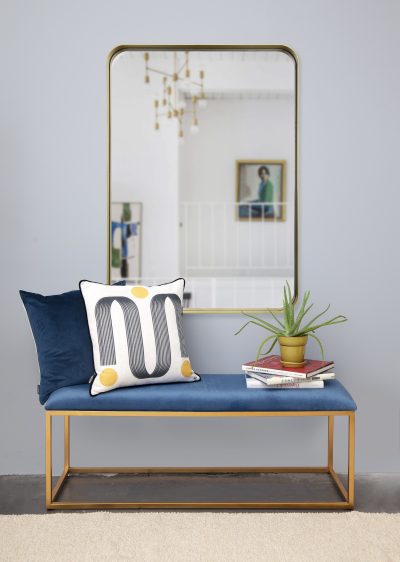 Alternative view of Barton 42" Tall Rectangle Wall Mirror, Yellow
