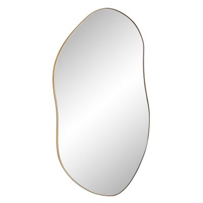 Alternative view of Noria 45" Tall Irregular Rectangular Oval Mirror, Burnished Brass