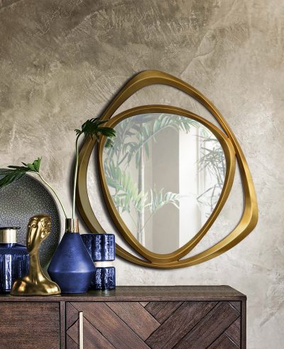 Alternative view of Goldie 42" Tall Irregular Wall Mirror, Yellow