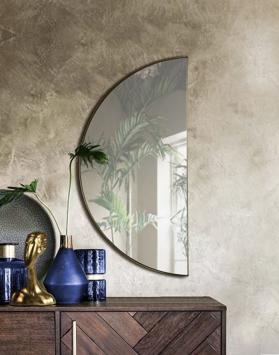Alternative view of Halfmoon 40" Tall Semicircle Wall Mirror, Yellow