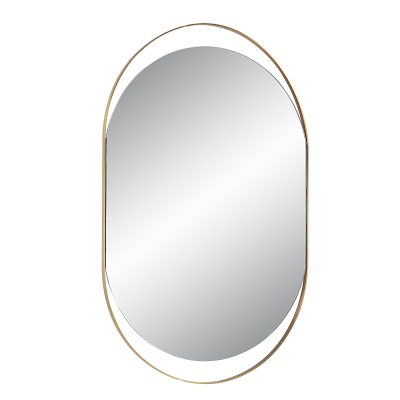 Alternative view of Ecru 40" Tall Pill Oval Mirror, Satin Brass