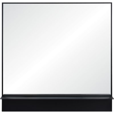 Otavi 35" Tall Square Wall Mirror, Black