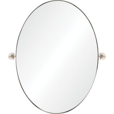 Azalea 24" Tall Oval Wall Mirror, Grey