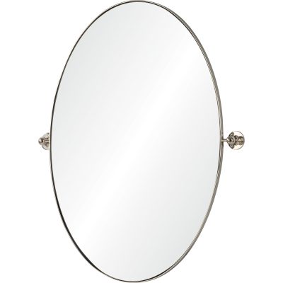 Alternative view of Azalea 24" Tall Oval Wall Mirror, Grey