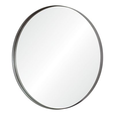 Alternative view of Lester 30" Tall Round Wall Mirror, Grey