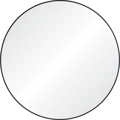 Cori 40" Tall Round Wall Mirror, Black