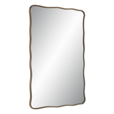 Alternative view of Basel 36" Tall Rectangular Irregular Mirror, Antique Brushed Brass