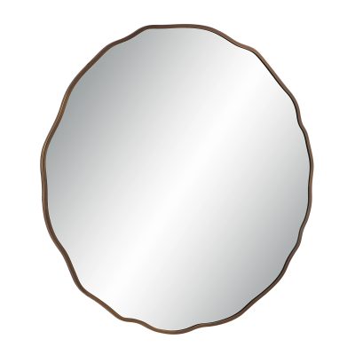 Alternative view of Bern 40" Tall Round Irregular Mirror, Antique Brushed Brass