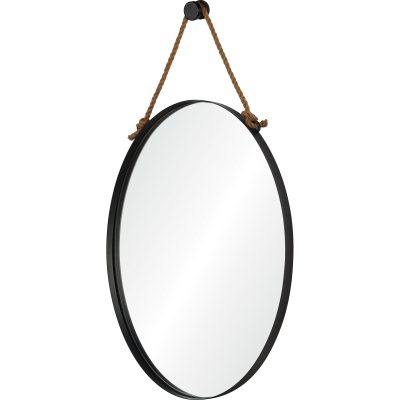 Alternative view of Parbuckle 42" Tall Oval Wall Mirror, Black