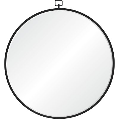 Rayden 38.5" Tall Round Wall Mirror, Black