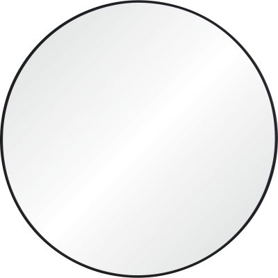 Posadas 36" Tall Round Wall Mirror, Black