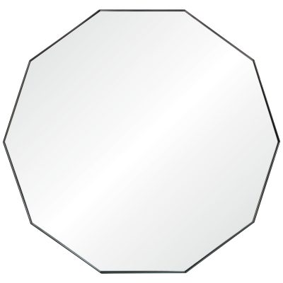 Christian 48" Tall  Decagonal Wall Mirror, Black