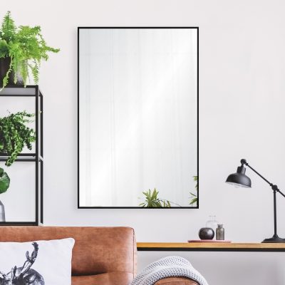 Alternative view of Reynolds 35.5" Tall Rectangle Wall Mirror, Black