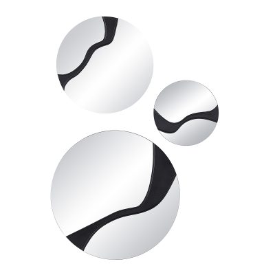 Dansk 3 Piece Tall Round Wall Mirror, Black