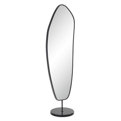 Alternative view of Arlon 70" Tall Irregular Mirror, Matte Black
