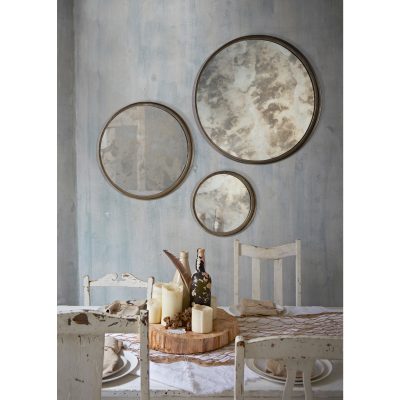 Alternative view of Shire 20/15/10" Tall Round Wall Mirror, Grey