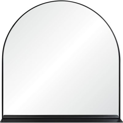 Wearstley 35" Tall Arch Wall Mirror, Black