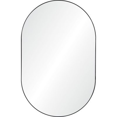 Webster 40" Tall Oval Wall Mirror, Black