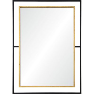 Gray 38" Tall Rectangle Wall Mirror, Yellow