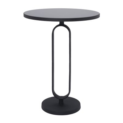 Eryx Indoor Cast Aluminum Side Table, Matte Black