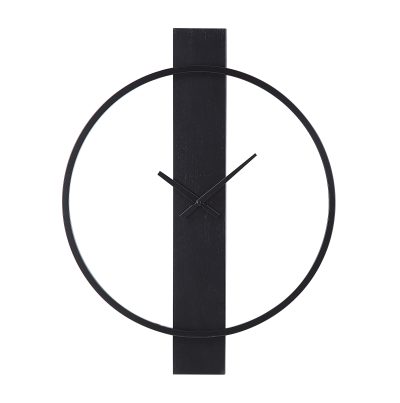 Romane Indoor Iron Wall Clock, Matte Black