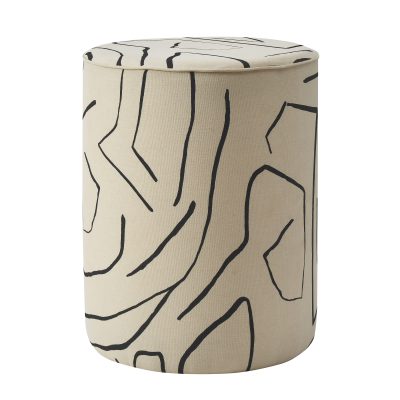 Rachelle Indoor Cotton Stool, Cream