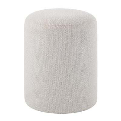 Corbin Indoor Boucle Ottoman, Off-White