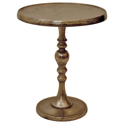 Romina Indoor Aluminum Table, Antique Brass