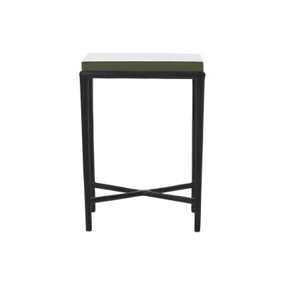 Aria Indoor Cast Aluminum Side Table, Black