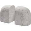 Bruno Indoor Terrazzo Bookends, White Speckled