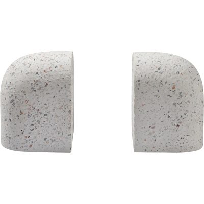 Alternative view of Bruno Indoor Terrazzo Bookends, White Speckled