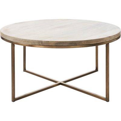 Liana Indoor Mango Wood Table, Antique Brass