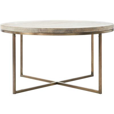 Alternative view of Liana Indoor Mango Wood Table, Antique Brass