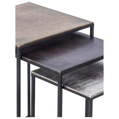 Alternative view of Threefold Indoor Aluminum Table, Antique Brass