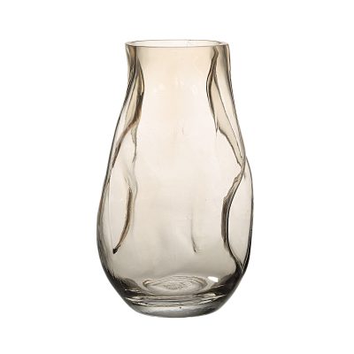 Tawny Indoor Mouth Blown Glass Glass Vase, Beige