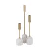 Marchesa Indoor Iron Set Of 3 Tapered Candle Holder, Satin Brass