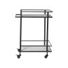 Colton Indoor Iron Bar Cart, Matte Black